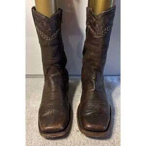 Texas Country Men's Distressed Leather Western Mocha” Boots Size 9